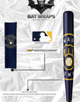 MLB Milwaukee Brewers Bat Wrap For Composite & Wood Bat - Bat Wraps