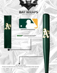 MLB Athletics Bat Wrap For Composite & Wood Bat - Bat Wraps