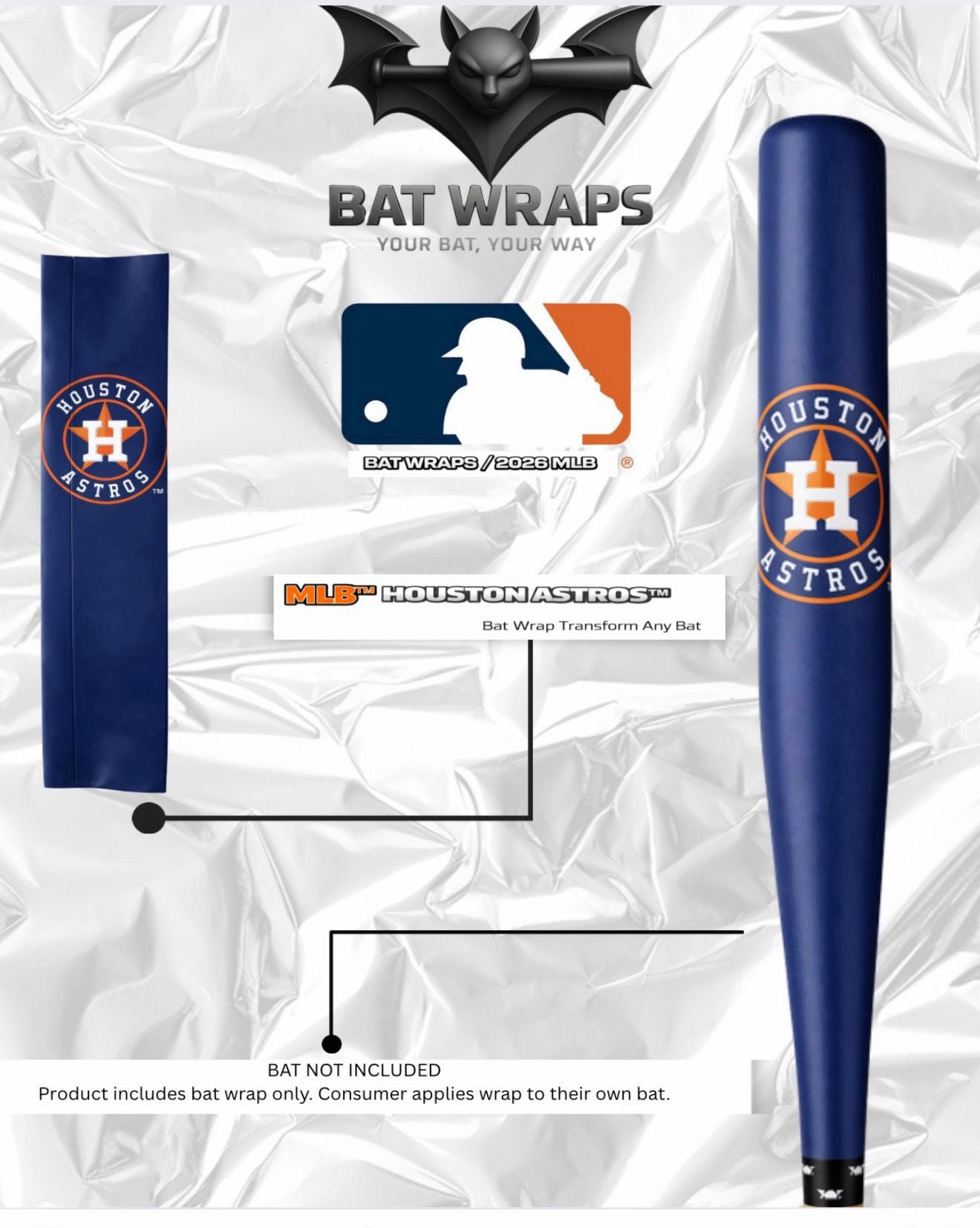 MLB Houston Astros Bat Wrap For Composite &amp; Wood Bat - Bat Wraps