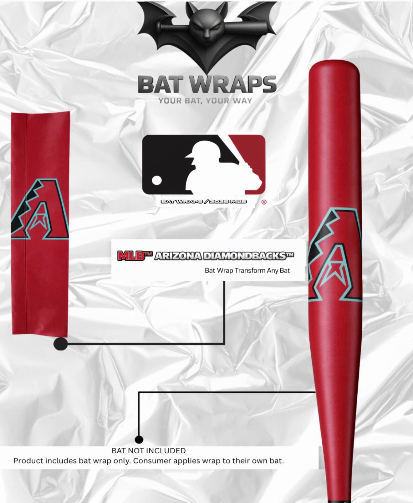 MLB Arizona Diamondbacks Bat Wrap For Composite & Wood Bat - Bat Wraps