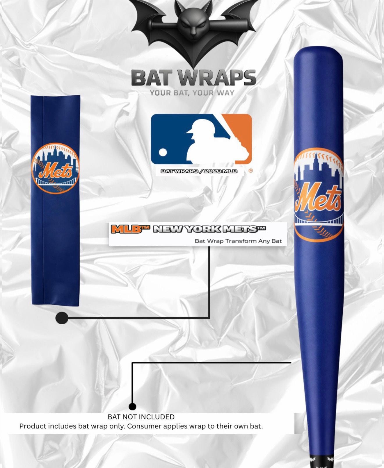 MLB New York Mets Bat Wrap For Composite &amp; Wood Bat - Bat Wraps