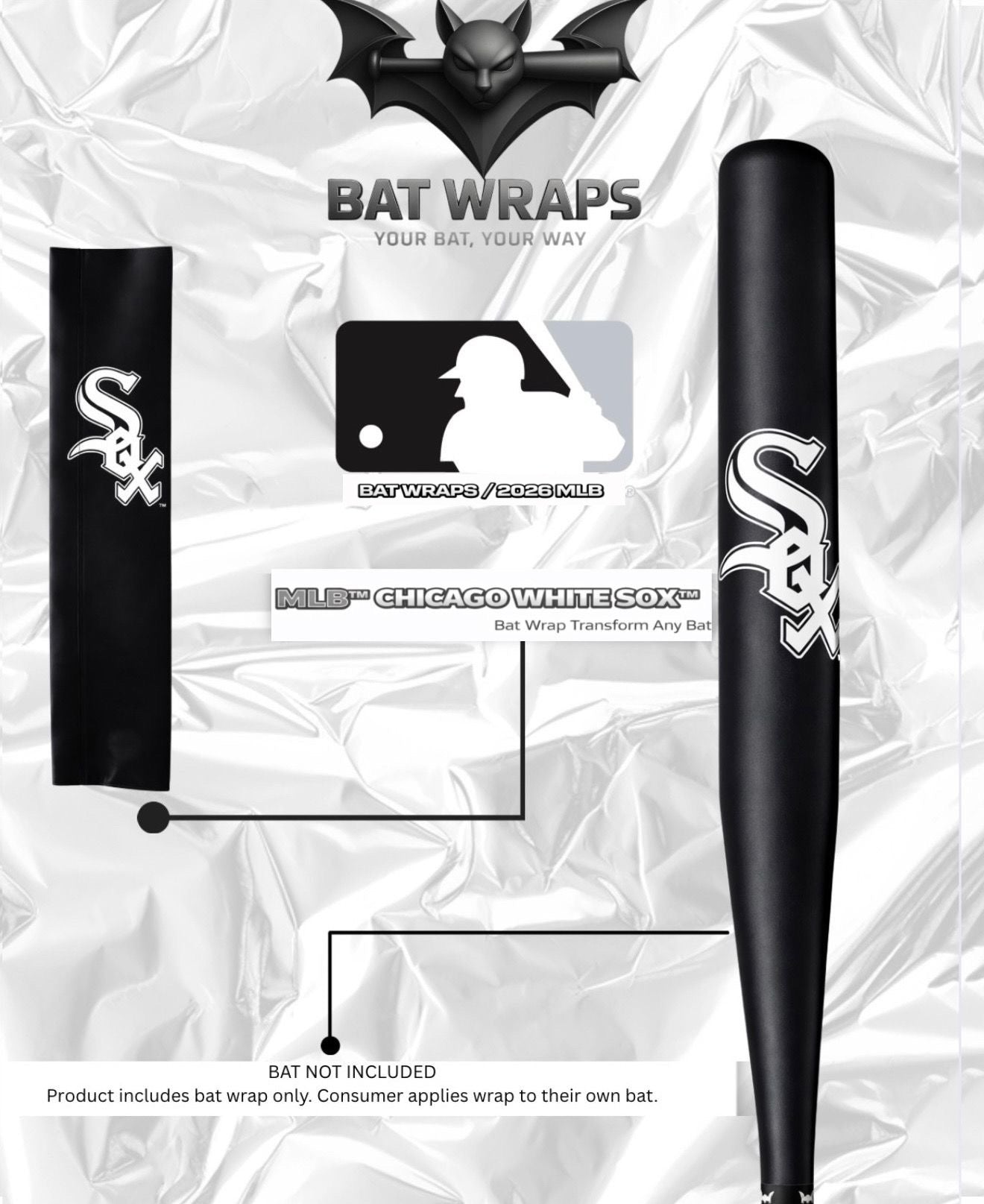 MLB Chicago White Sox Bat Wrap For Composite & Wood Bat - Bat Wraps