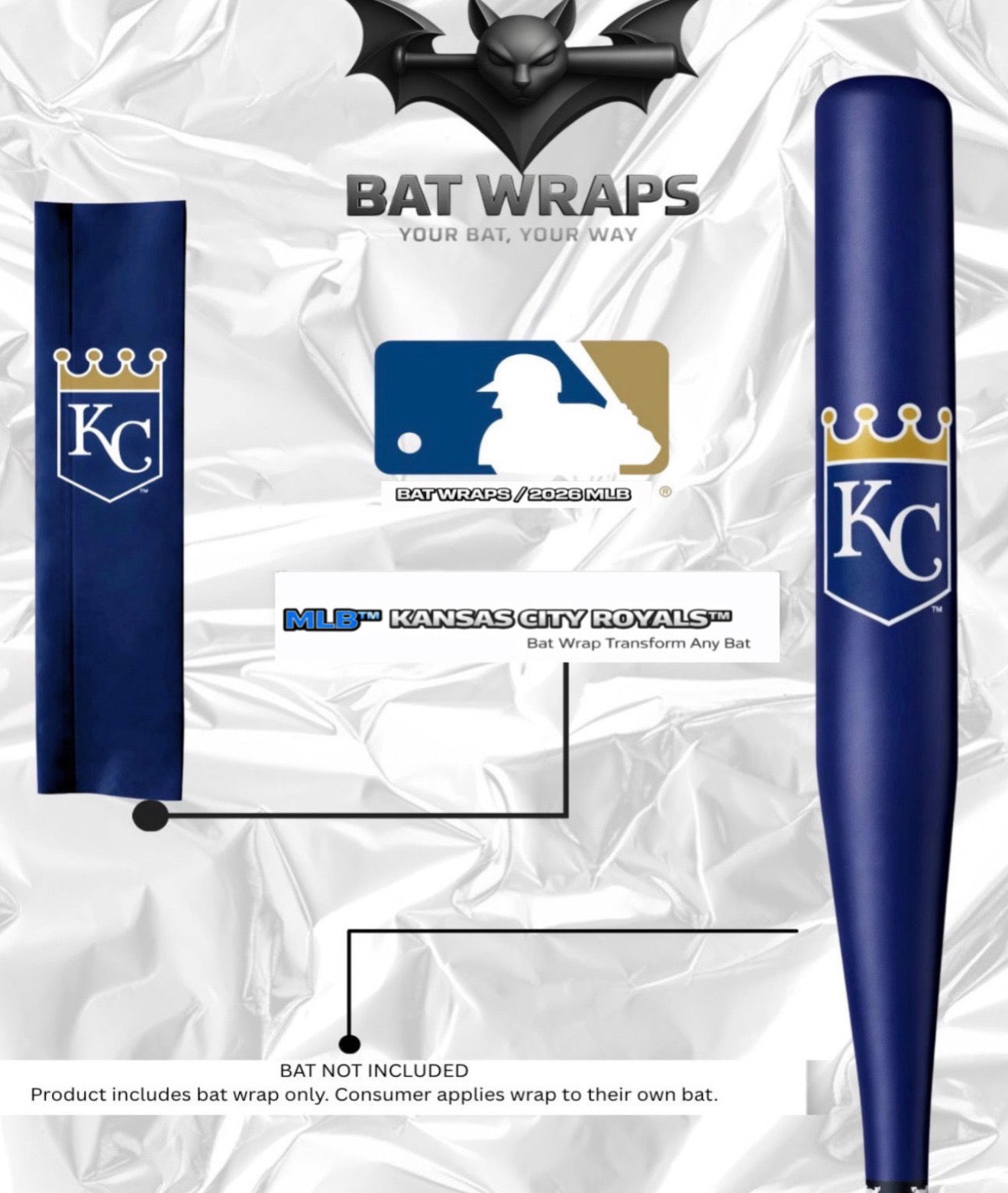 MLB Kansas City Royals Bat Wrap For Composite &amp; Wood Bat - Bat Wraps