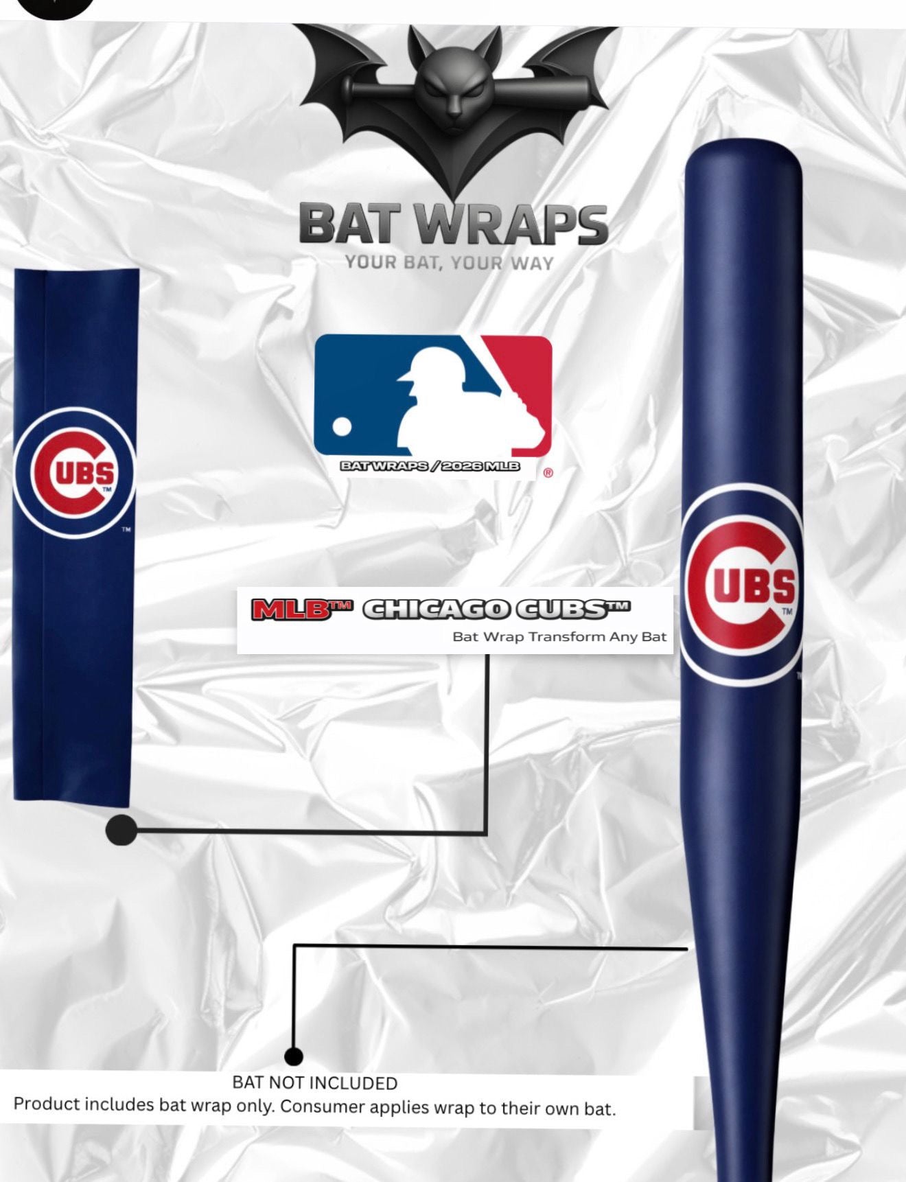 MLB Chicago Cubs Bat Wrap For Composite & Wood Bat - Bat Wraps