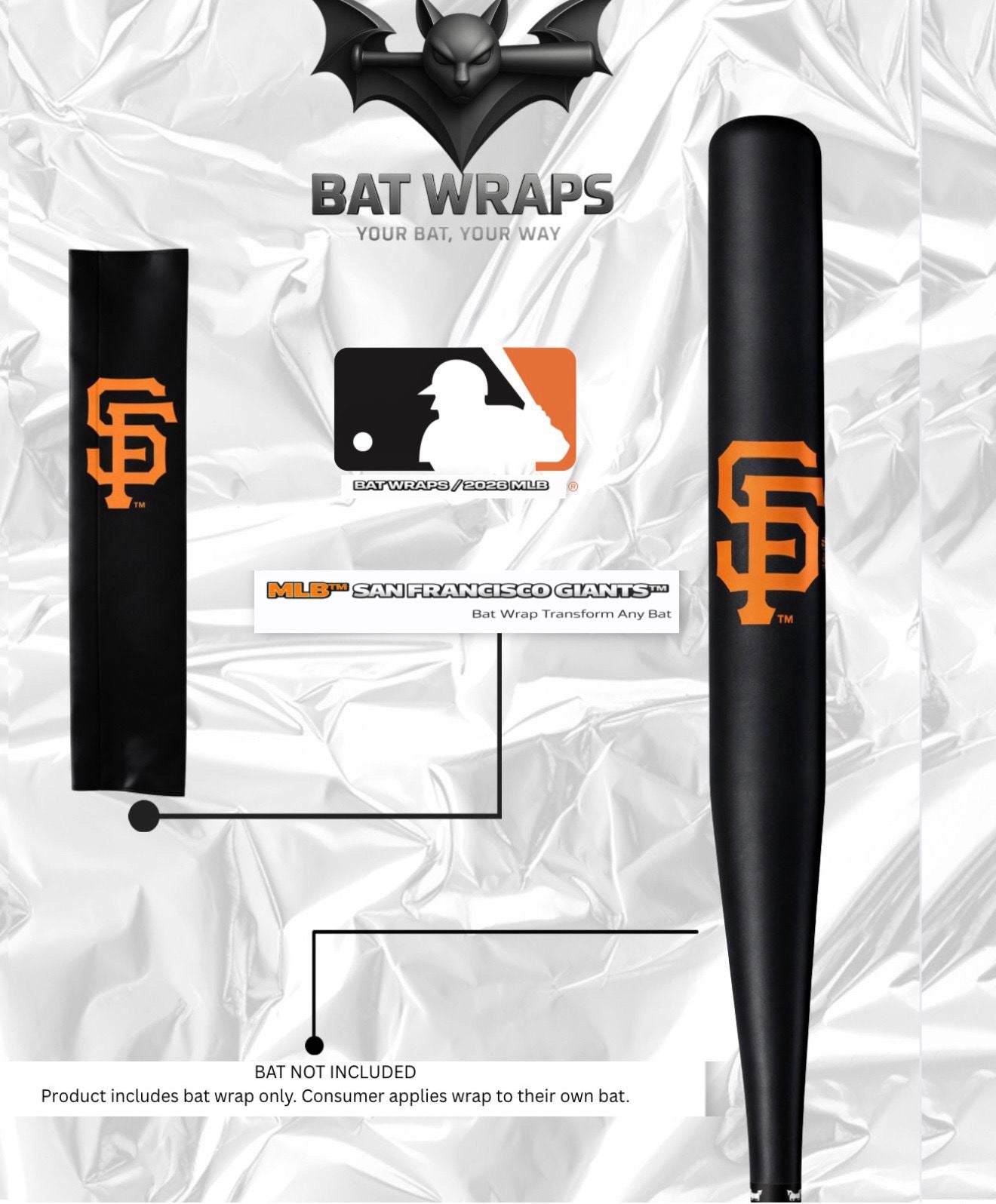 MLB San Fransisco Giants Bat Wrap For Composite & Wood Bat - Bat Wraps